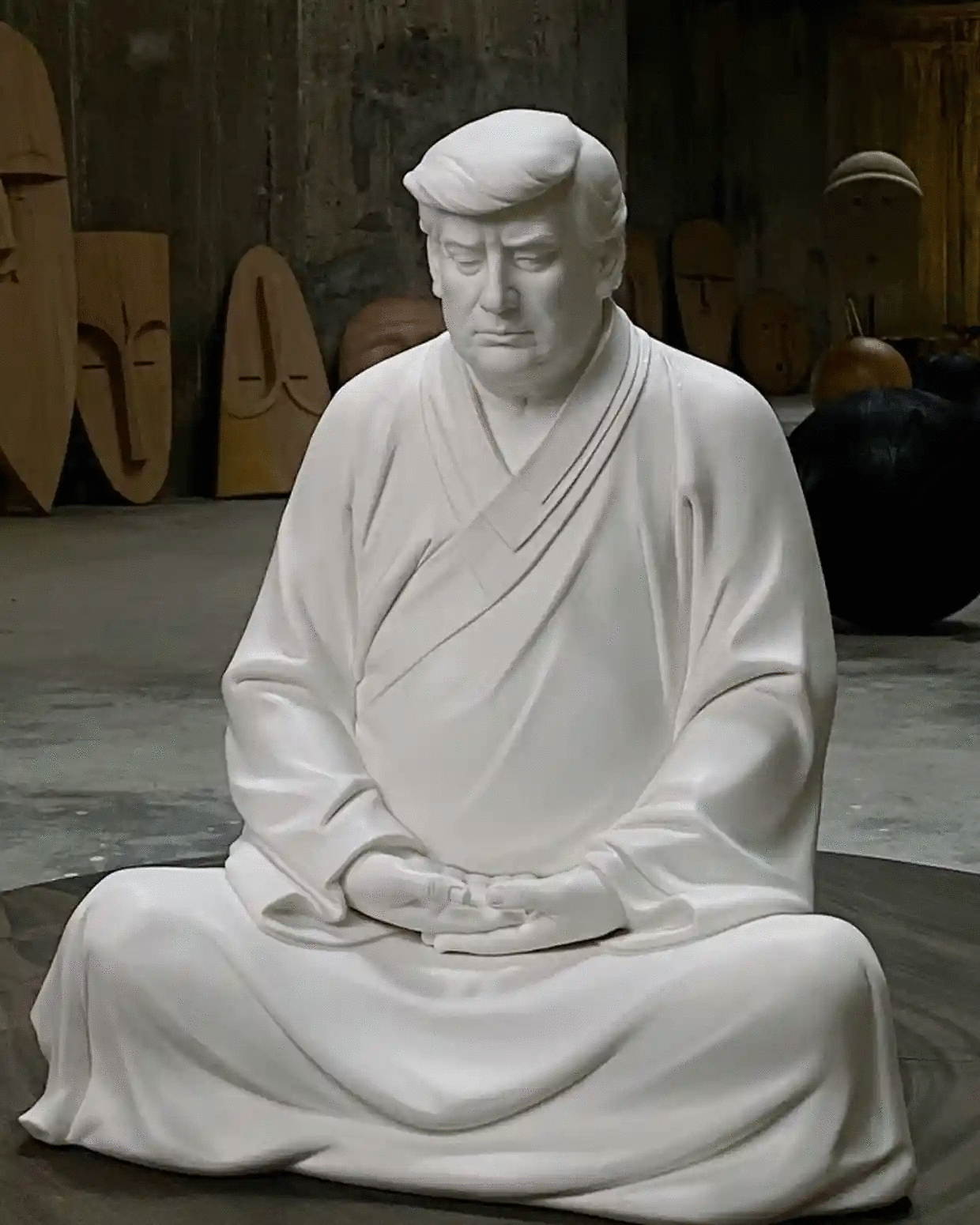 La estatua de Trump para la "buena suerte"